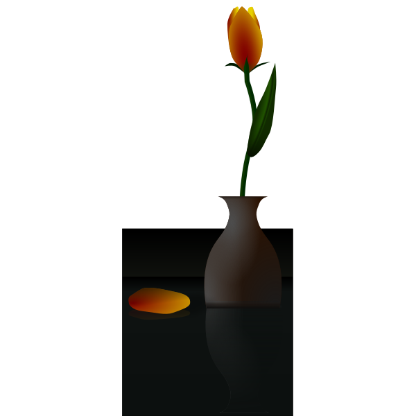 SVG Tulip in a vase vector illustration