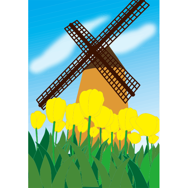 SVG Tulips and windmill