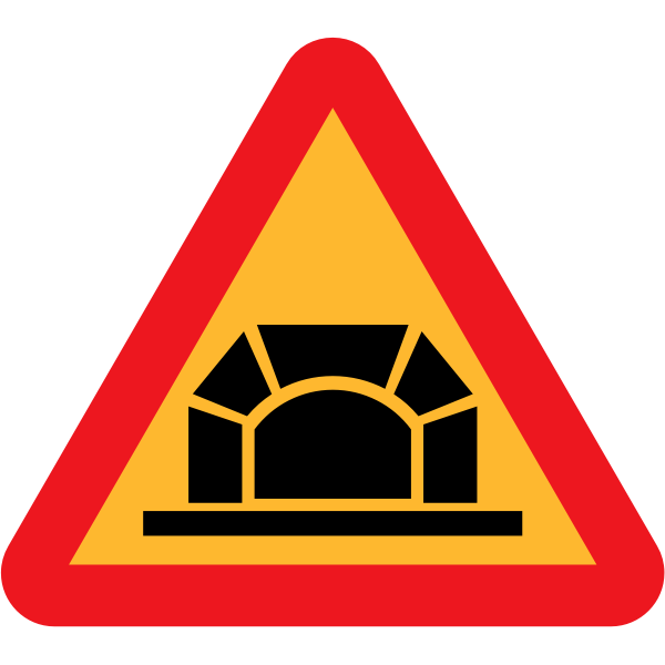 SVG Tunnel road sign vector clip art