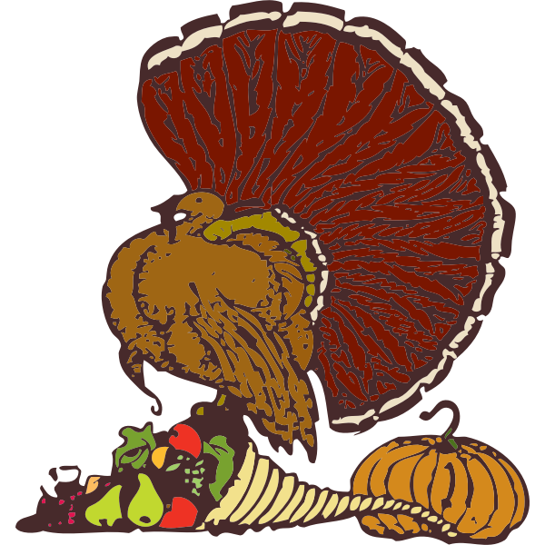 SVG Turkey and vegetables vector drawing