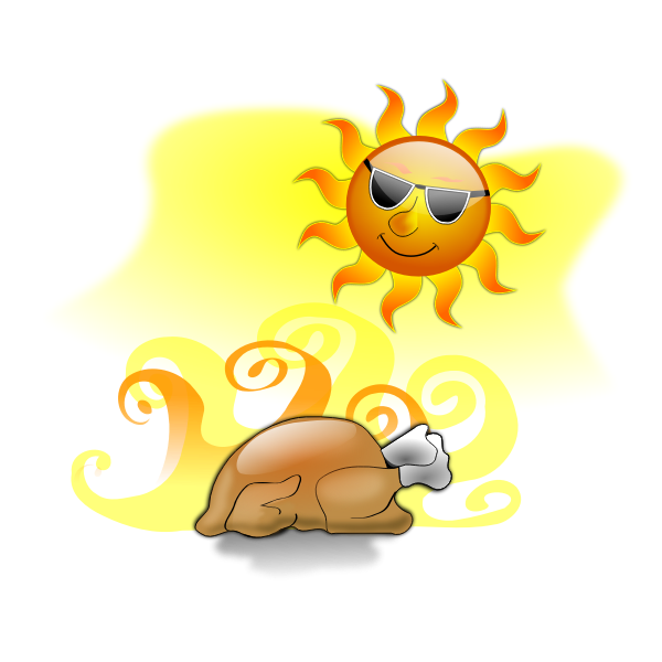 SVG Turkey baked on sun vector image