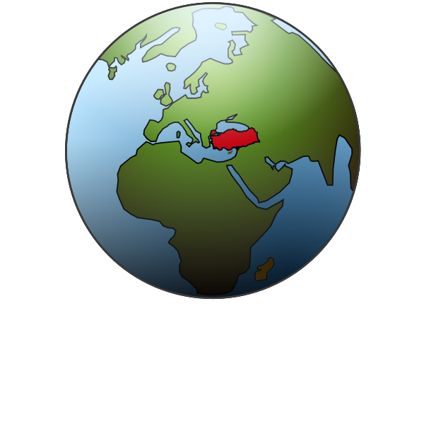 SVG Turkey location on globe vector illustration