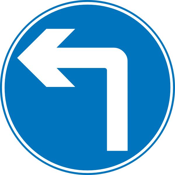SVG Turn ahead road sign