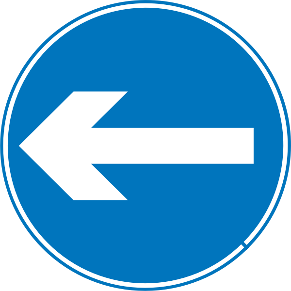SVG Turn left road sign