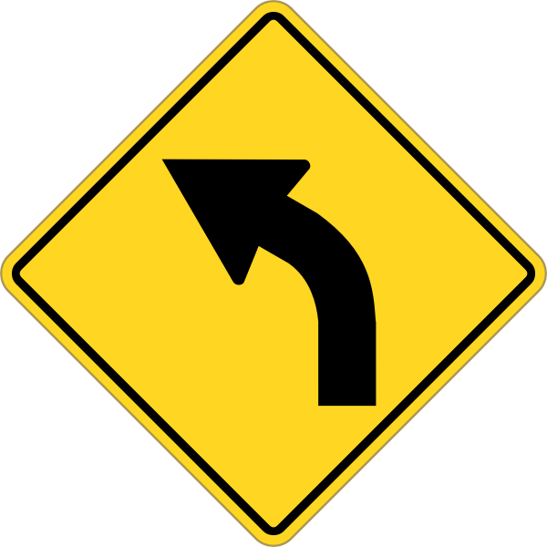 SVG Turn left traffic roadsign vector image