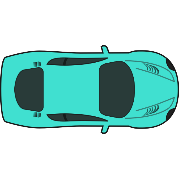 SVG Turquoise racing car vector drawing