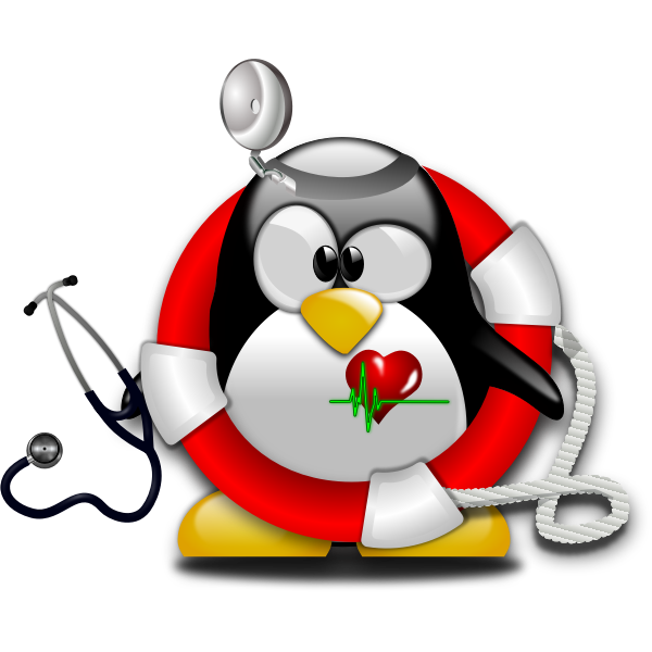 SVG Tux emergency paramedic vector illustration