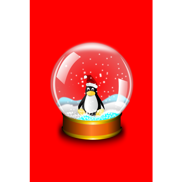 SVG Tux in glass ball vector illustration