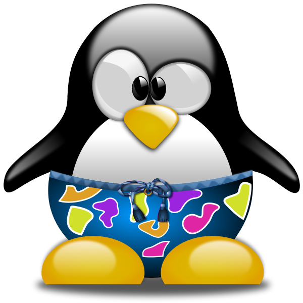 SVG Tux in shorts
