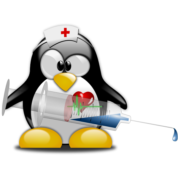 SVG Tux nurse vector illustration