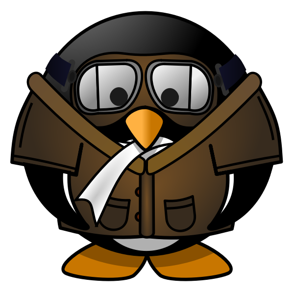 SVG Tux pilot vector illustration