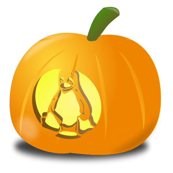 SVG Tux pumpkin vector illustration