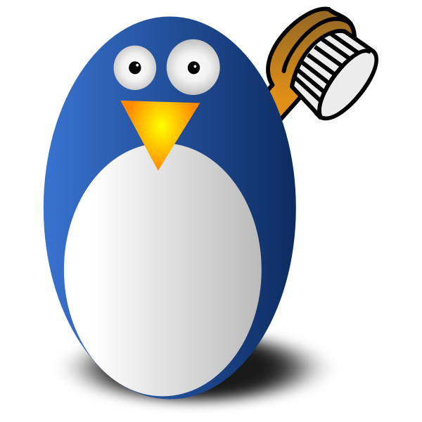 SVG Tux with brush