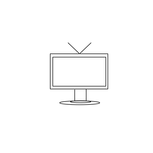 SVG TV set outlinevector drawing