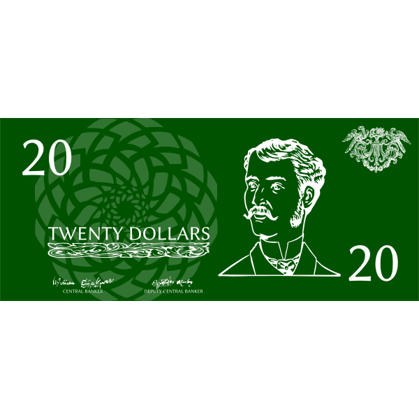 SVG Twenty dollars banknote vector illustration