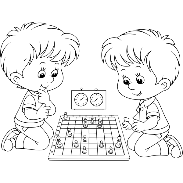 SVG Twins playing chess