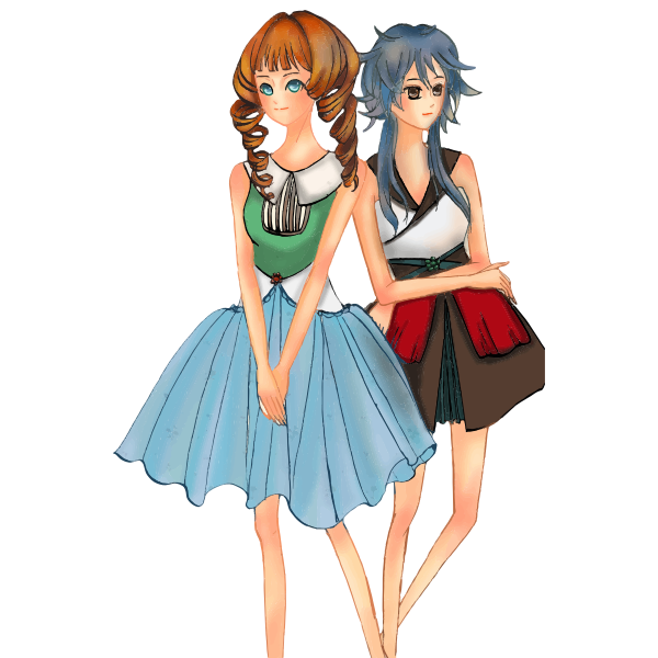 SVG Two anime girls
