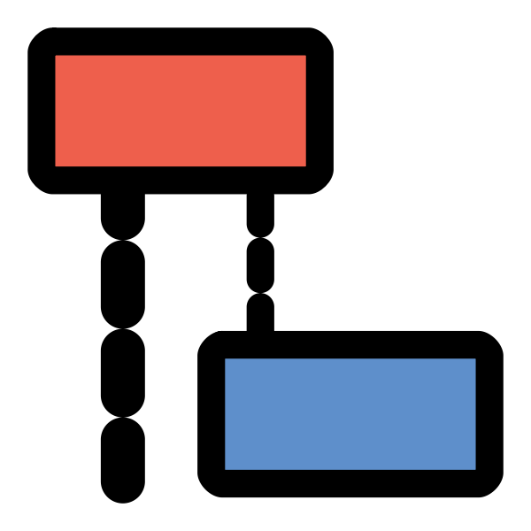 SVG Two blue and red square icons