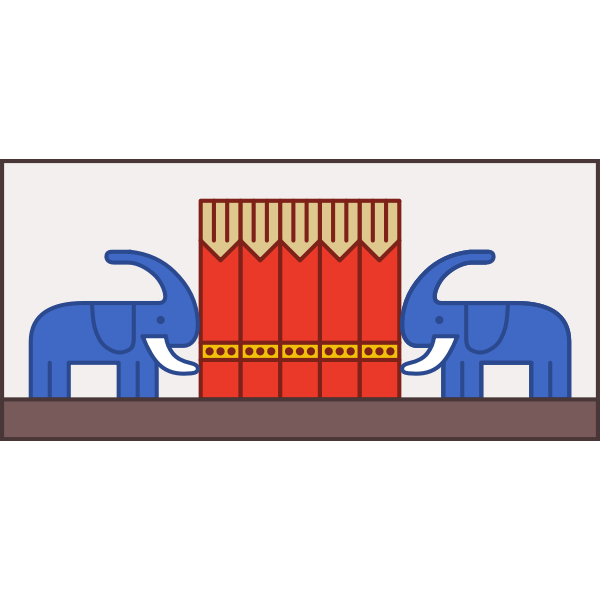 SVG Two elephants in front of circus tent image