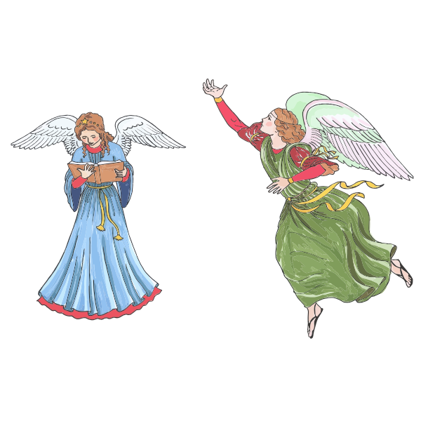 SVG Two female angels