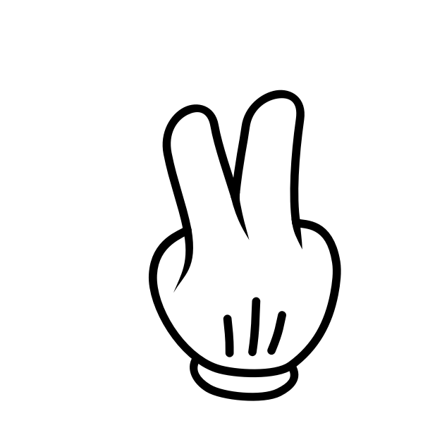 SVG Two fingers nog in black and white vector illustration