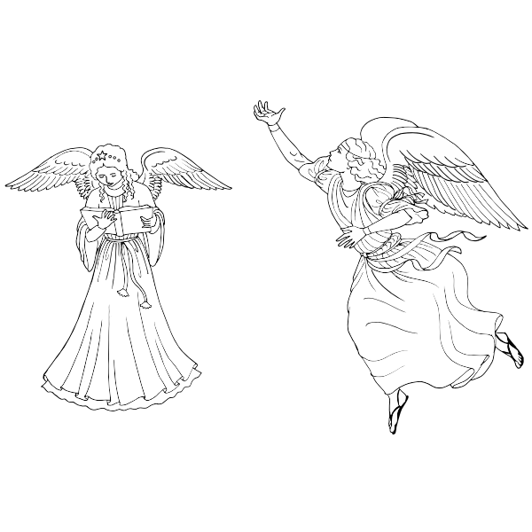 SVG Two girl angels