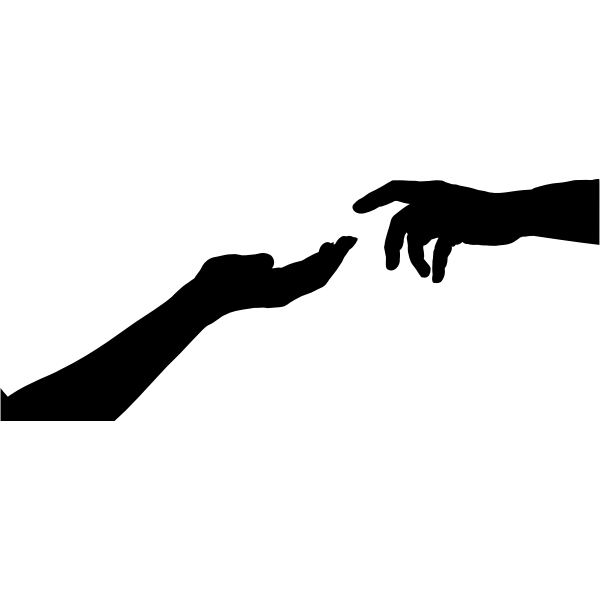 SVG Two Hands Reaching Silhouette