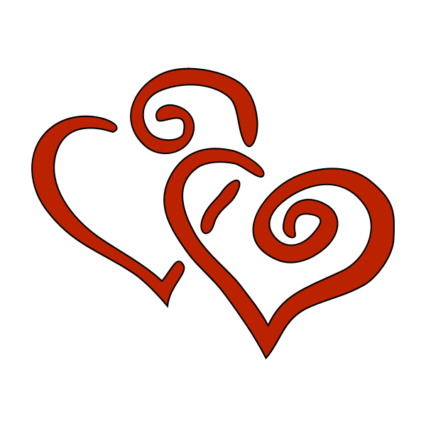 SVG Two hearts vector graphics