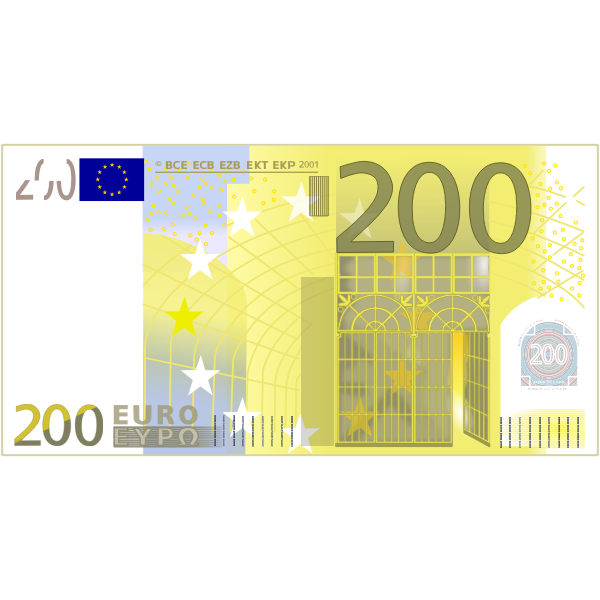 SVG Two hundred Euro note vector clip art