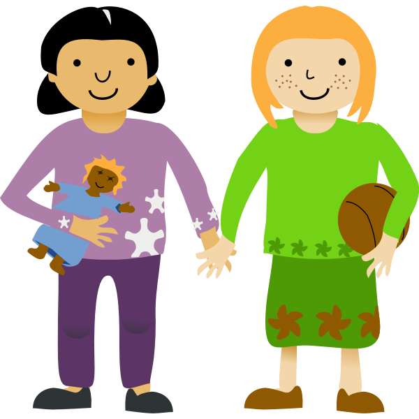 SVG two little girl