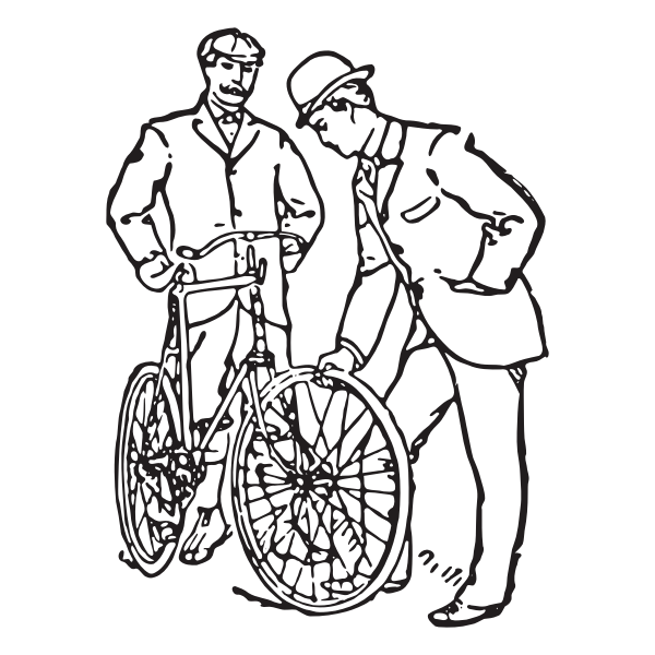 SVG Two men and a bicycle