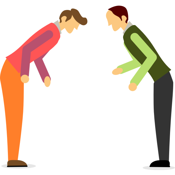SVG Two Men Bowing in Suits