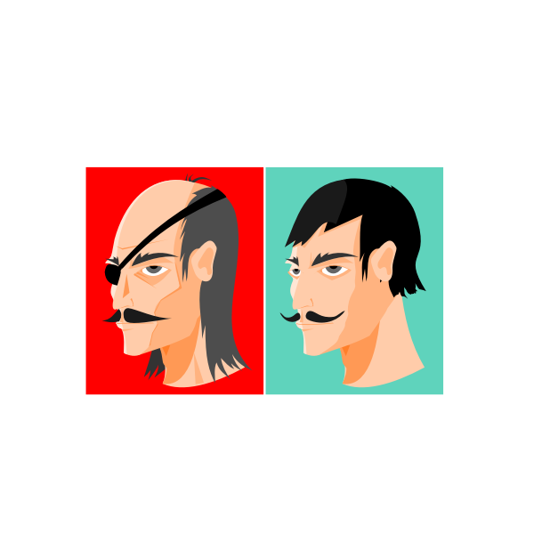 SVG Two men with mustache