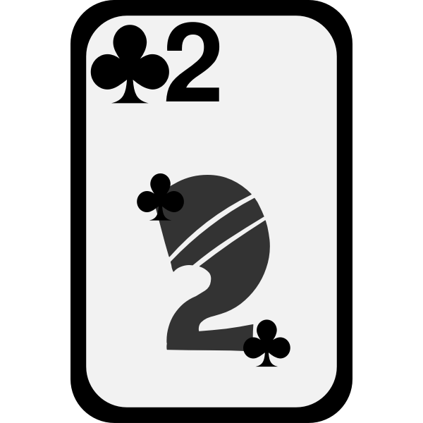 SVG Two of Clubs funky playing card vector image