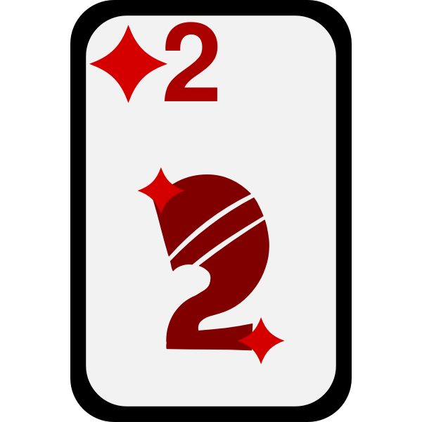 SVG Two of Diamonds funky playing card vector clip art