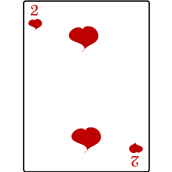 SVG Two of hearts playing card vector graphics