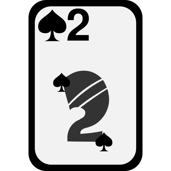 SVG Two of Spades funky playing card vector clip art