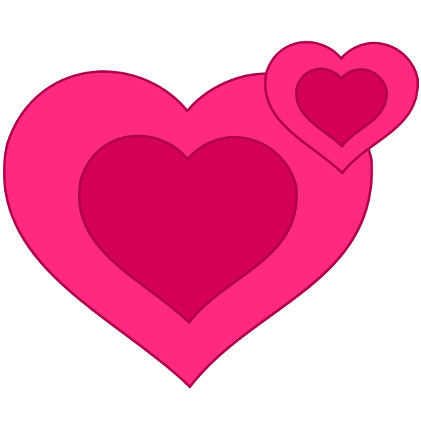 SVG Two pink hearts vector image