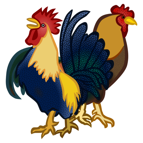 SVG Two roosters