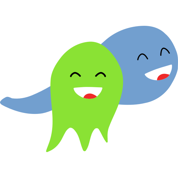SVG Two smiling ghosts