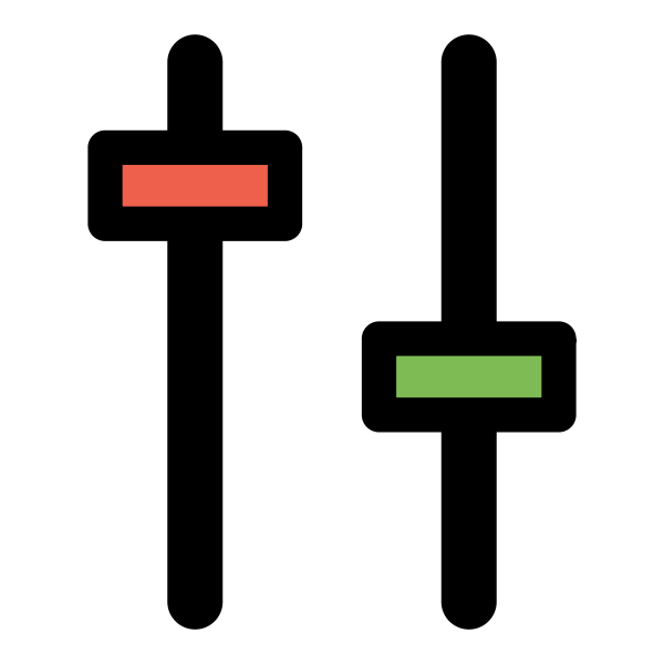 SVG Two volume and equalizer buttons
