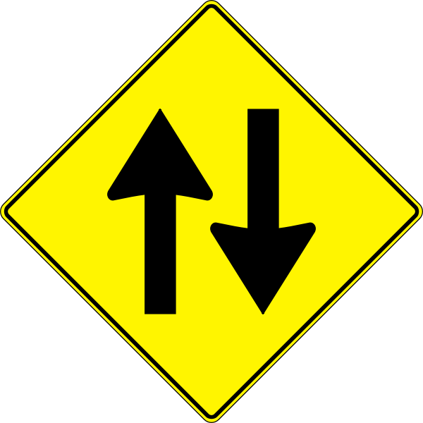 SVG Two way traffic roadsign vector illustration
