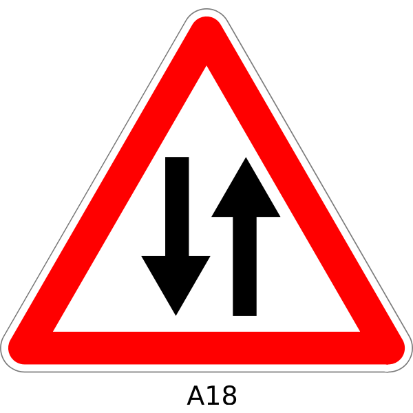 SVG Two way traffic sign