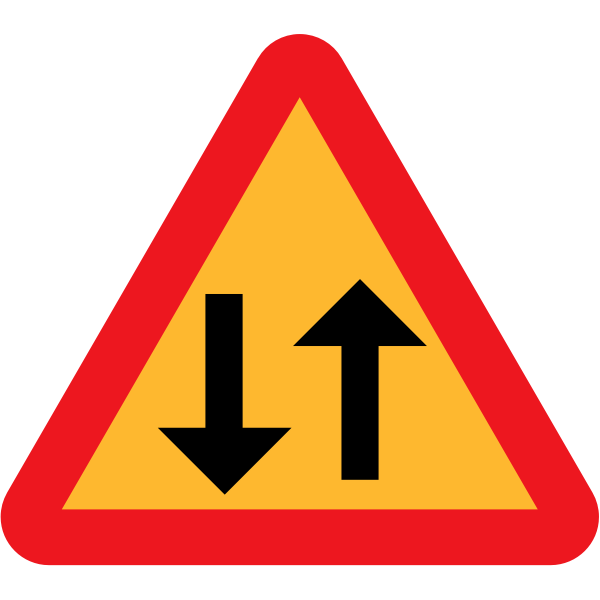 SVG Two-way traffic vector sign