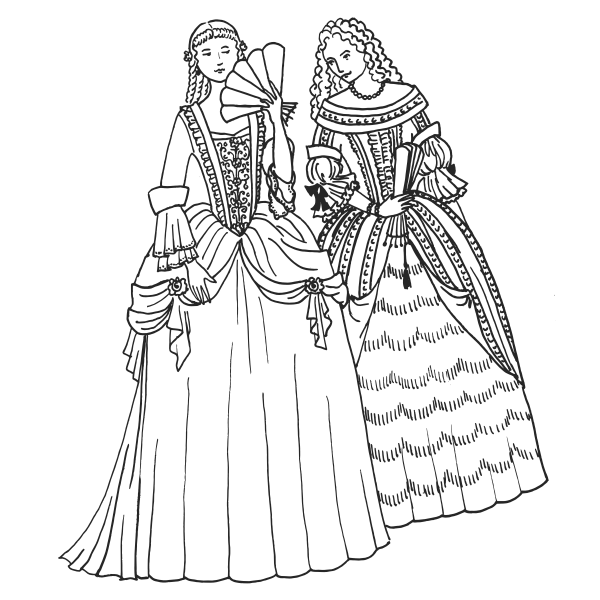 SVG Two women in baroque dresses