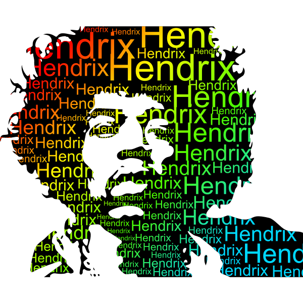 SVG Typed Hendrix portrait