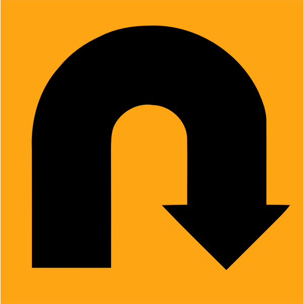 SVG U-Turn road sign vector image