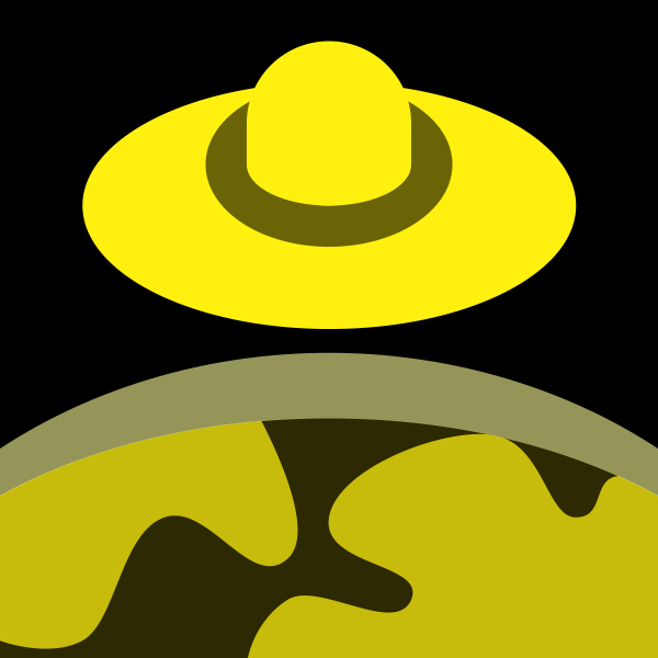 SVG UFO over planet icon vector image