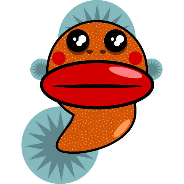 SVG Ugly cartoon fish vector illustration