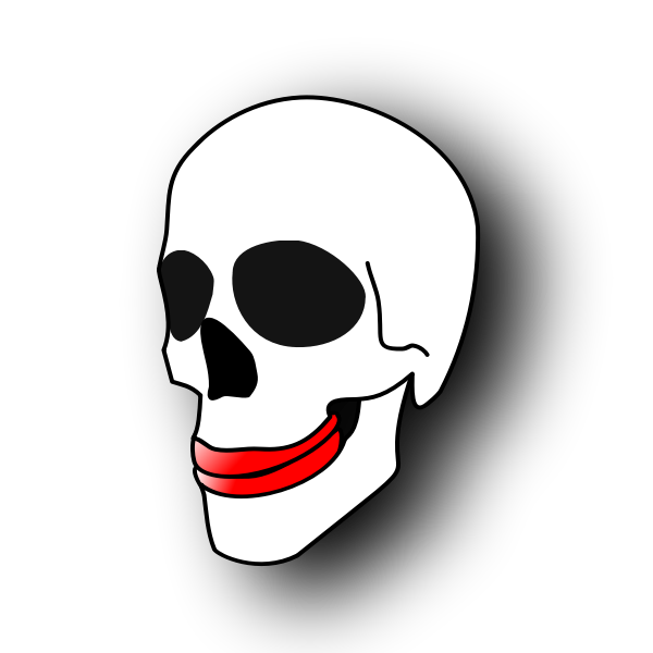 SVG Ugly skull with red lips vector image